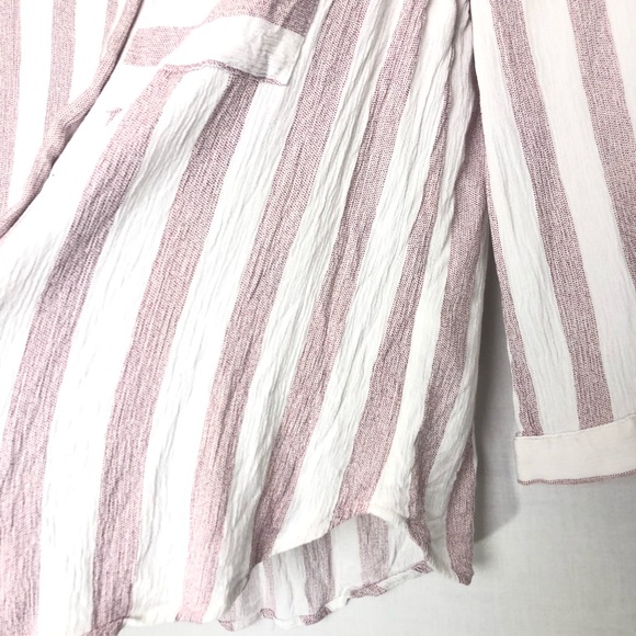MIX | 41 Hawthorn Top Button Up Stripe Blouse Shirt Large - Picture 3 of 8